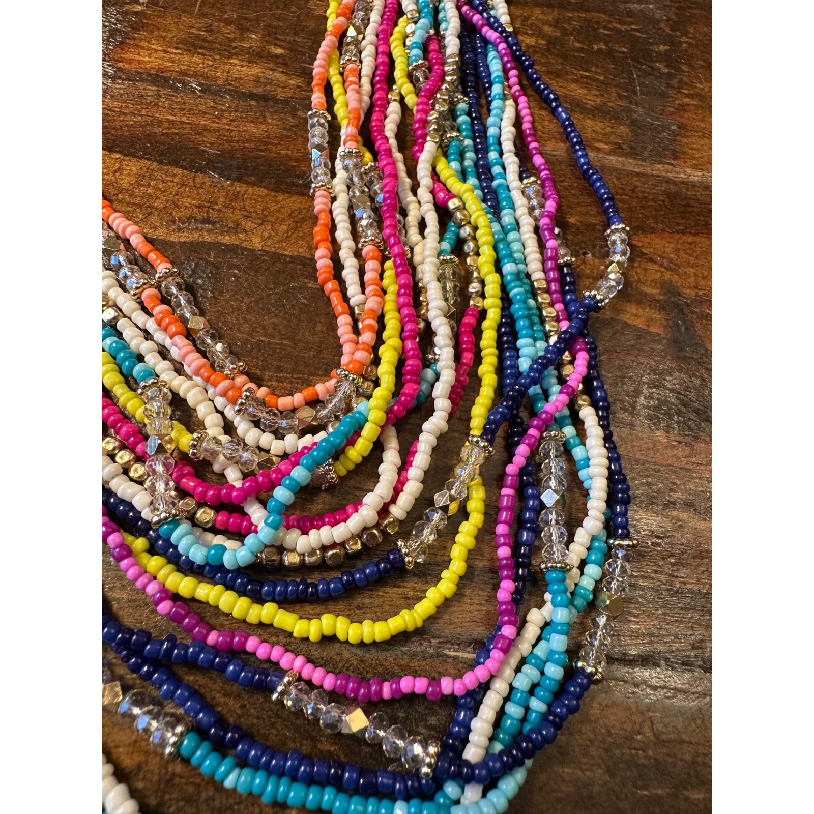 Chicos Multistrand Seed Bead Statement Necklace M… - image 2