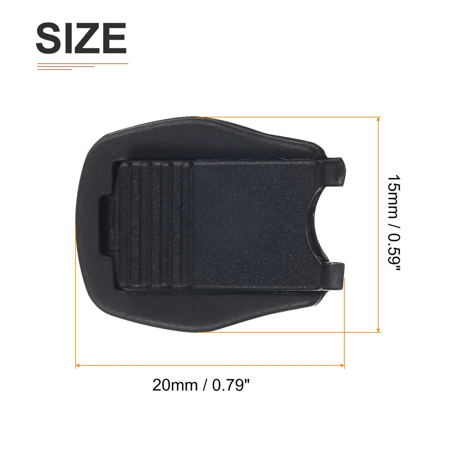 20mmx15mm(LxW) Cord End Tips - 12Pack - Nylon Shoe Lace End Clips - Black - Imagem 2 de 4