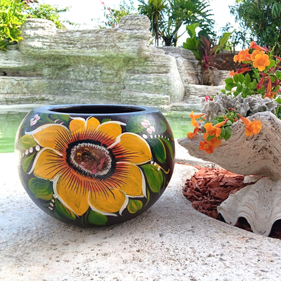 Rustic Clay Pottery Planter Mexican Terracotta Flower Pot Hand