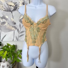 Vintage Corset Mesh Lace Floral Embroidered Coquette Fairy Grunge Y2K Garter