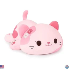 Onsoyours 13" Sakura Cat Plush - Pink Kawaii Kitten Stuffed Animal & Soft Pillow