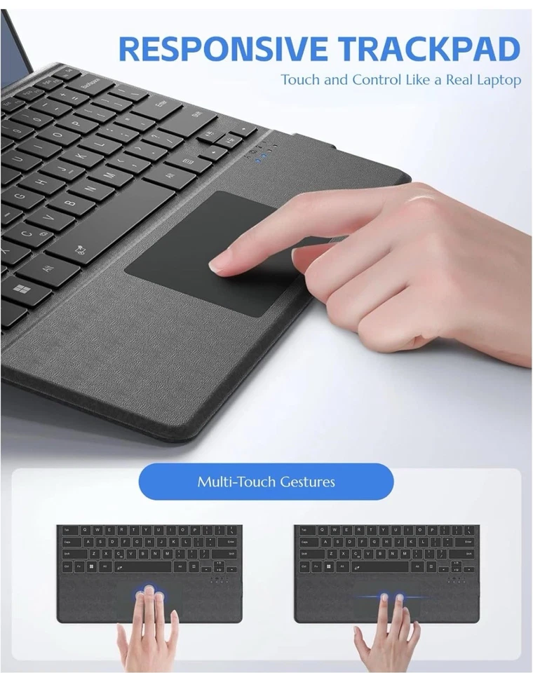 Cubierta Tipo Yoidesu para Pro Generación 8 9 X, Teclado Portátil Delgado Bluetooth Foto 4 de 4