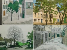 Framed Lithograph By Denis Paul Noyer (French 1940-) Street Scenes Pick1  