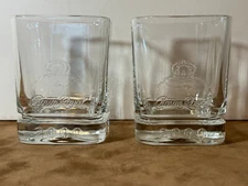 Crown Royal  ~ LIMITED EDITION YEAR 2000 ~  Set of 2 Embossed Whiskey Glasses