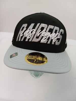 New Era 59Fifty Las Vegas Raiders Fitted Hat Cap Size 7 1/2 NWT Black NFL