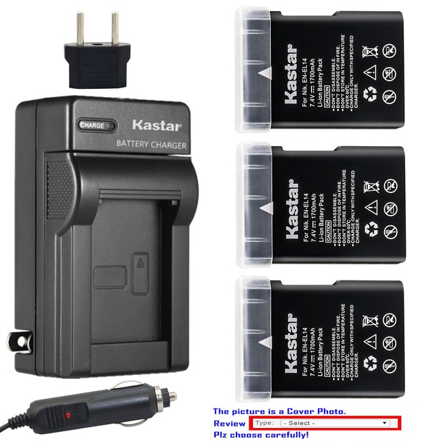 Kastar Battery AC Charger for Nikon ENEL14 Battery & Nikon D3500 DSLR