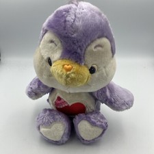 Care Bear Cousins Cozy Heart Penguin 11" Plush 1984 Purple Stuffed Animal Toy