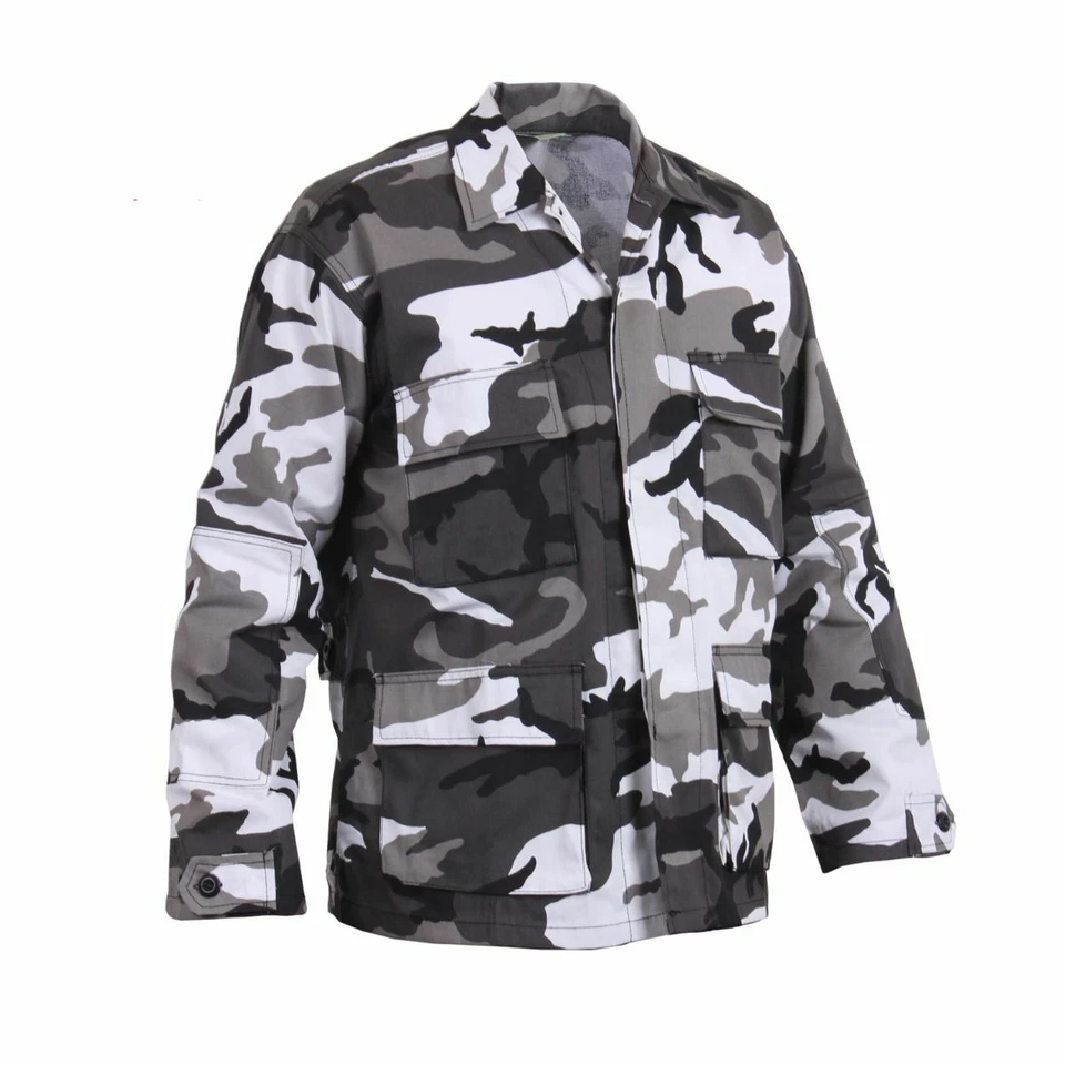 Mens City Camouflage Military BDU Shirt Tactical Uniform Army Coat Army Fatigues - Image 4 of 4