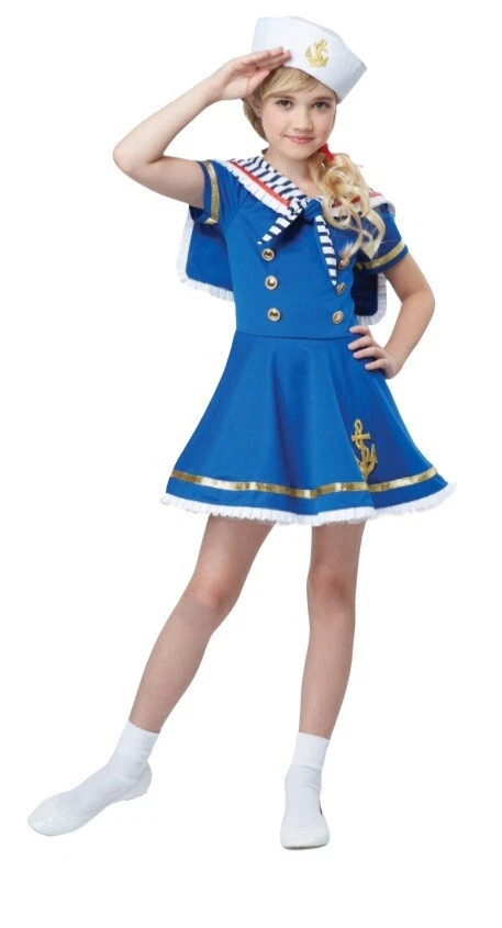 Disfraz Sunny Sailor Girl Marina Militar Marine Libro Semana Niñas L 10-12 Foto 2 de 3