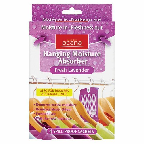 4 Acana Wardrobe Hanging Moisture Absorber Damp Trap Cupboard Cloth
