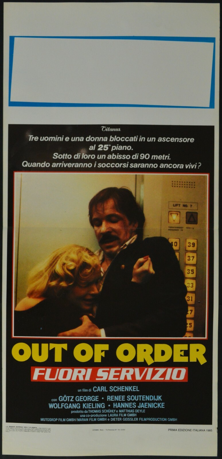 Locandina originale film Out of order - Fuori servizio (1984) - Regia di Carl Schenkel