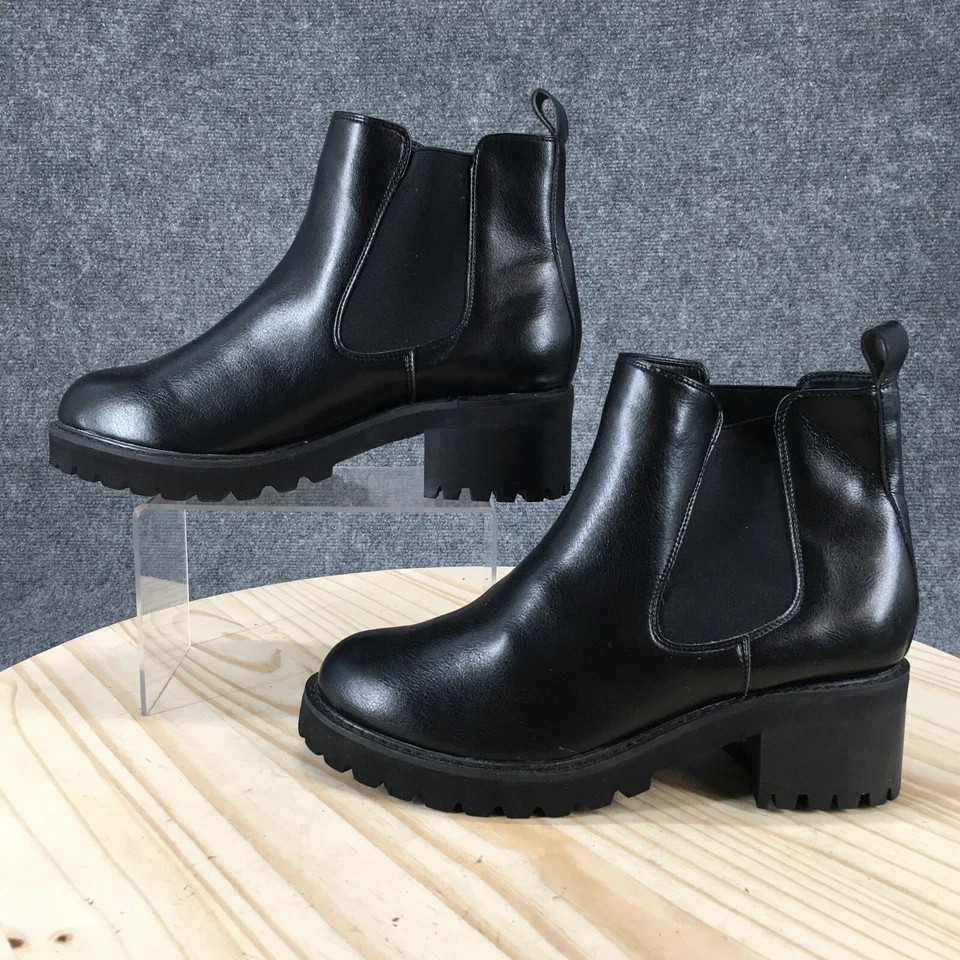 Lane Bryant ботинки женщин 10 шириной лодыжки Chelsea черный искусственной кожи тянуть на - Изображение 2 из 4