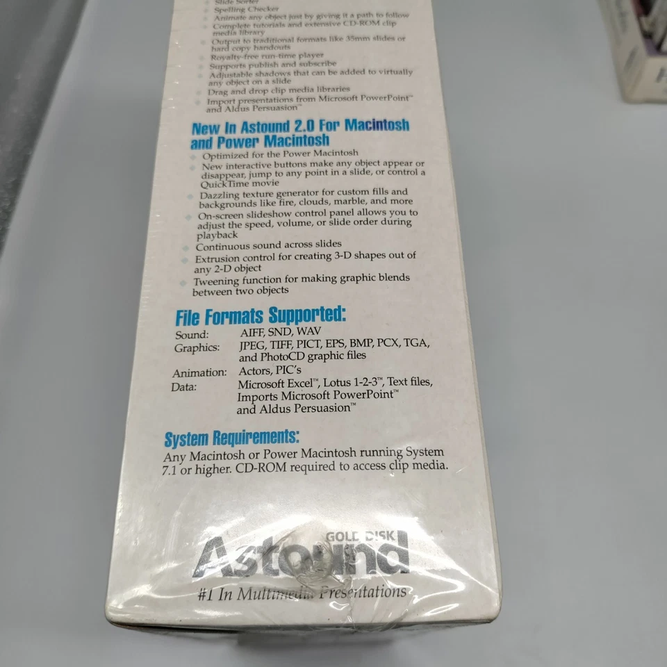 Gold Disk ASTOUND Multimedia Presentation Macintosh System  NEW SEALED!* Ver 2.0 - Image 3 of 4