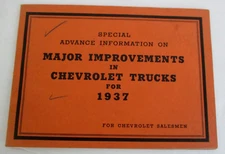 1937 Advance Information for Salesmen, Major Improvements in Chevrolet Tucks