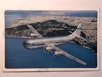 The Double Decked Strato Clippers Airplane Passenger 1952 Postcard