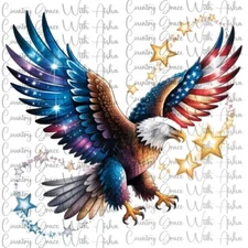 Sublimation Transfer Eagle July 4th Ready To Press Paper Ink Heat Transfer