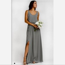 Show Me Your Mumu $148 Charcoal Grey Side Slit Maxi NWT Size XXS