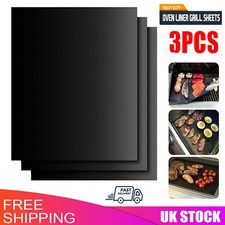 3X Heavy Duty Oven Liner Protector Sheet Mat Non Stick Reusable Cooker BBQ mats
