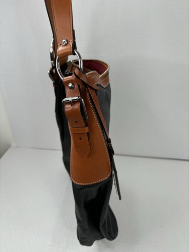 Lauren by Ralph Lauren Landrey Zip-Top Pebbled Leather Hobo Black/Brown - Bild 7 von 15