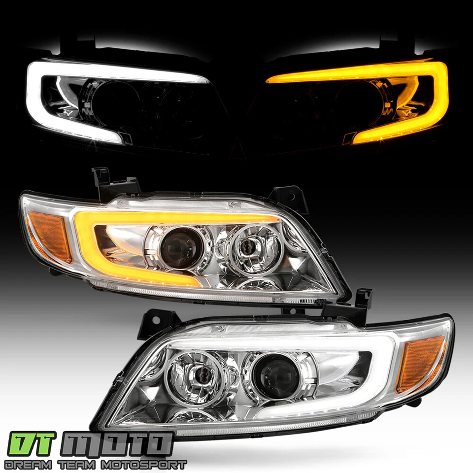 Faros delanteros cromados FX35 FX45 LED DRL Switchback intermitente Foto 2 de 4