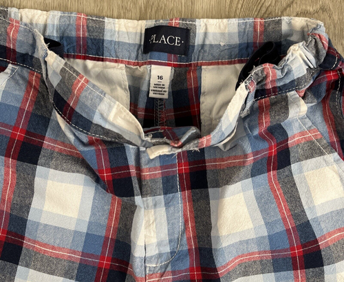 Children’s Place Plaid Boys Shorts Size 16 - Picture 2 of 8