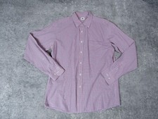 Uniqlo Shirt Mens Large Dress Red Plaid Long Sleeve Collared Button Up Work