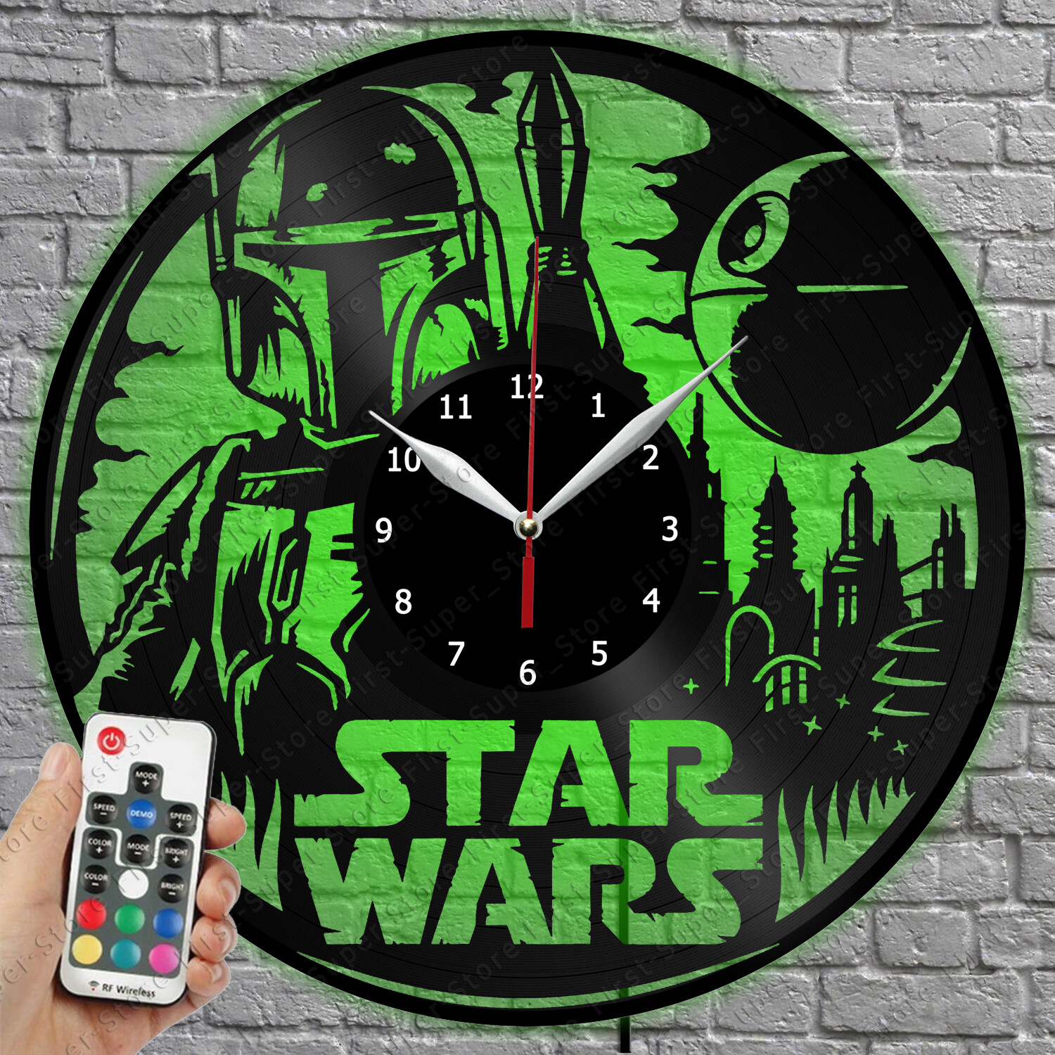 Star Wars Vinyl Record LED Wall Clock with Light 4082