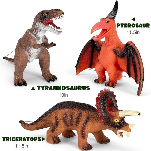 7 Piece Big Dinosaur Toys for Kids and Toddlers Boys Girls Large Soft Realistic - Picture 2 of 6