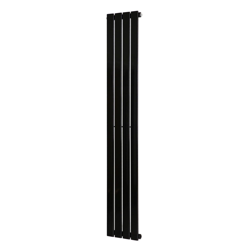 Vertical Designer Radiator Flat Panel Modern Heating Single Black 1600 x 274mm