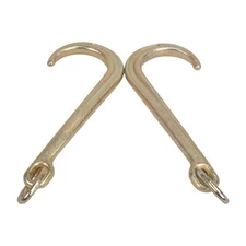 2PCS 15" J Hook Heavy Duty G70 Tow Axle Strap Wrecker Roll Back Clevis 5400 WLL