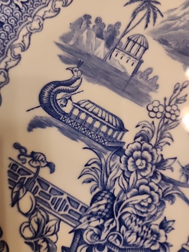 SPODE Blue Room Collection Regency Series Pagoda Blue & White Dinner Plate 11" - Picture 3 of 13