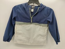 Osh Kosh Kids 5 5A Toddler Hooded Jacket Hoodie Gray Blue Mesh Lined Half Zip