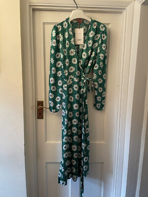 New With Tags Kitri Stephanie Green Polka Daisy Print Silky Midi Wrap Dress,UK12 | eBay New With Tags Kitri Stephanie Green Polka Daisy Print Silky Midi Wrap Dress,UK12 | eBay