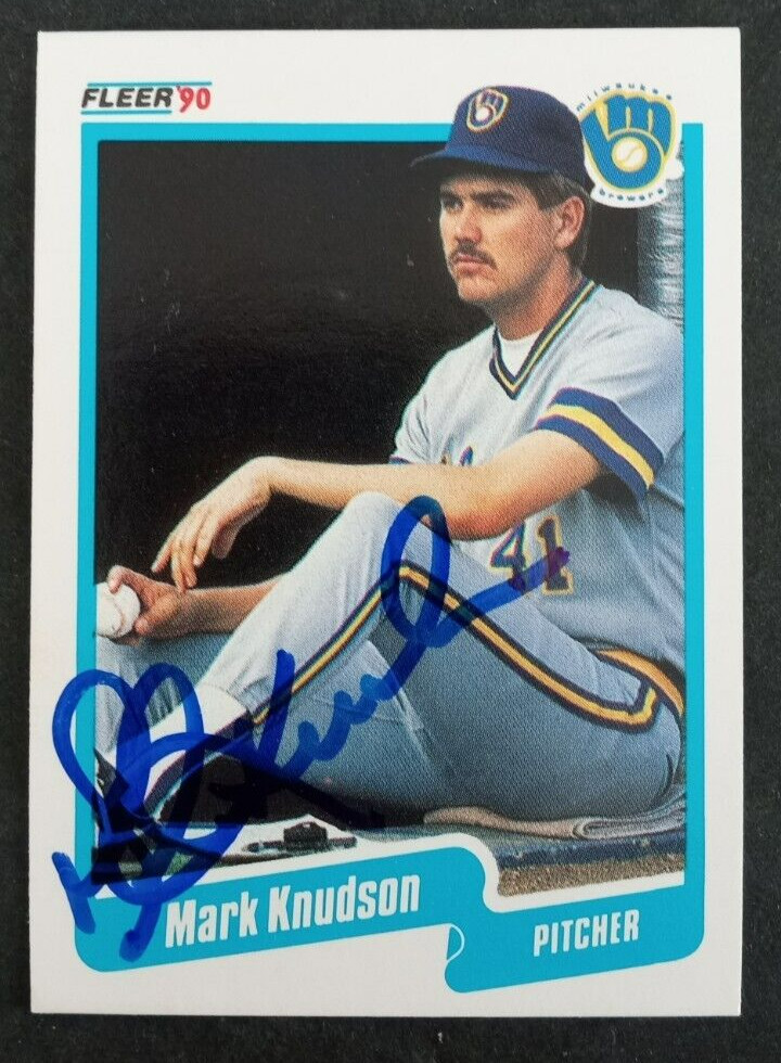 1990 Fleer SIGNED: Mark Knudson, BREWERS #327
