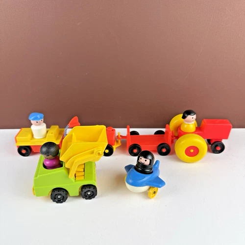 VTG Fisher-Price Little People Airport Truck Tractor Fuel Airplane Figures Set