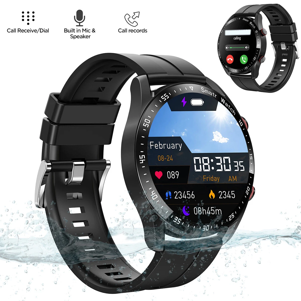 Smart Watch Bluetooth Heart Rate Oxygen Pressure Fitness Track Waterproof Watch
Opens in a new windo