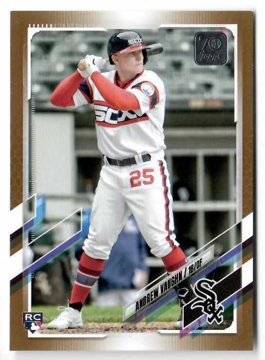 2021 Topps Update US312 Andrew Vaughn RC Chicago White Sox Gold 0591/2021 MLB
