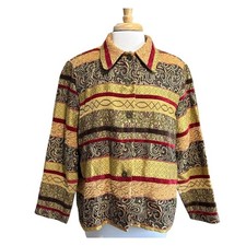 Alfred Dunner Women's Blazer 16P Vintage Indie Boho Tapestry Jacket
