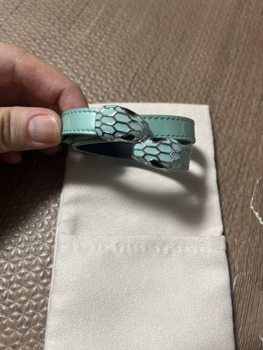 Pulsera BVLGARI Serpenti Doble Serpiente Cuero Turquesa Sin Usar con Caja - Imagen 2 de 6