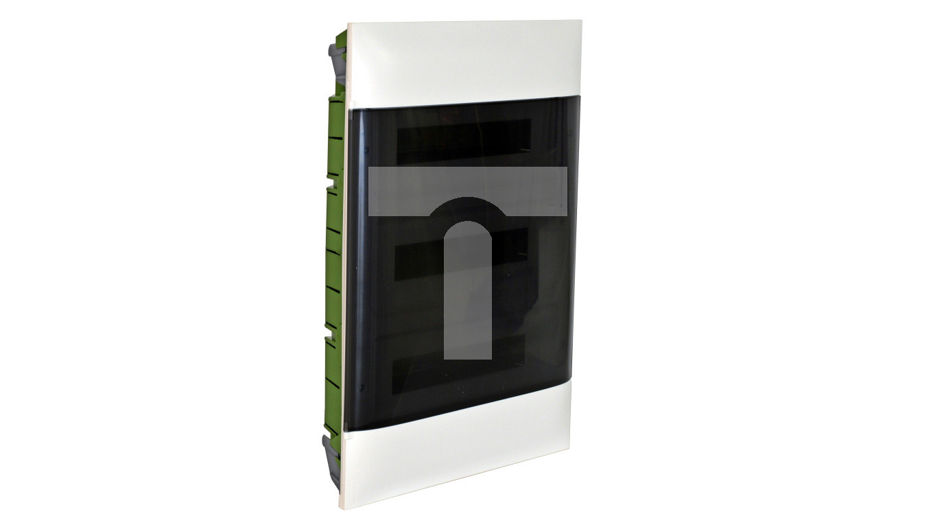 PRACTIBOX S flush-mounted modular switchgear for empty walls 3x18 transparent