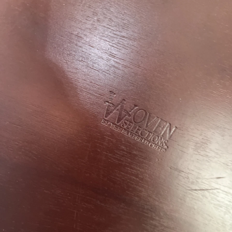 Pampered Chef Round Wicker Serving Tray With Handles Woven Selections Wood 16" - Image 4 of 4