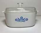 Vintage Corning Ware Blue Cornflower 5-Liter A-5-B with Pyrex A-12-C Lid