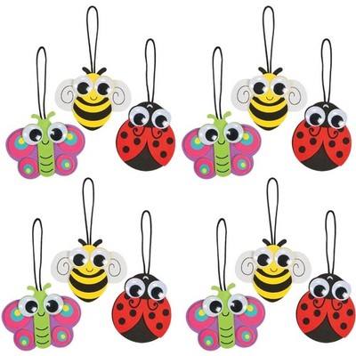 Fun Express Spring Big Eye Bug Ornament Craft Kit - Makes 12 - Multicolor 