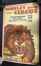 1983 Vintage Bentley Bros Circus Harrisburg 14x22" Lion Poster AA