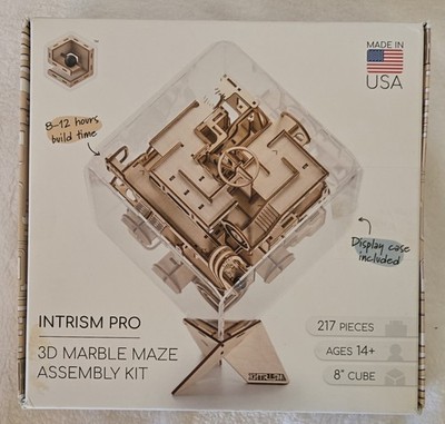 Intrism Pro 3D Puzzles Wooden Marble Maze Kit Cube Wood New Sealed 