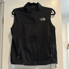 The North Face Vest Womens Medium Black Full Zip Softshell 100% Polyester