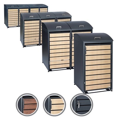 Mülltonnenbox 120 - 240L Mülltonnen Anthrazit RAL7016 Müllbox Gartenbox Zelsius