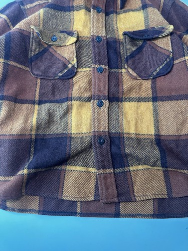 Vintage 60s 70s Montgomery Ward Plaid Wool Shirt Jacket Mens Size S/M - Bild 5 von 11