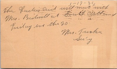 1904 Cortland NY Ladies Aid Society McGraw NY Jefferson Postcard Mrs Tucker