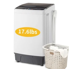 17.6 Lbs Full-Automatic Washing Machine Top Load Portable Compact Laundry Washer